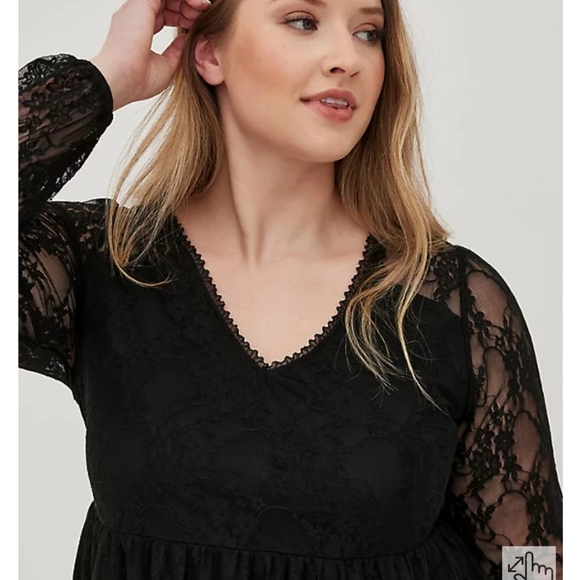 BABYDOLL LACE V-NECK TOP Size 2 - Picture 3 of 8